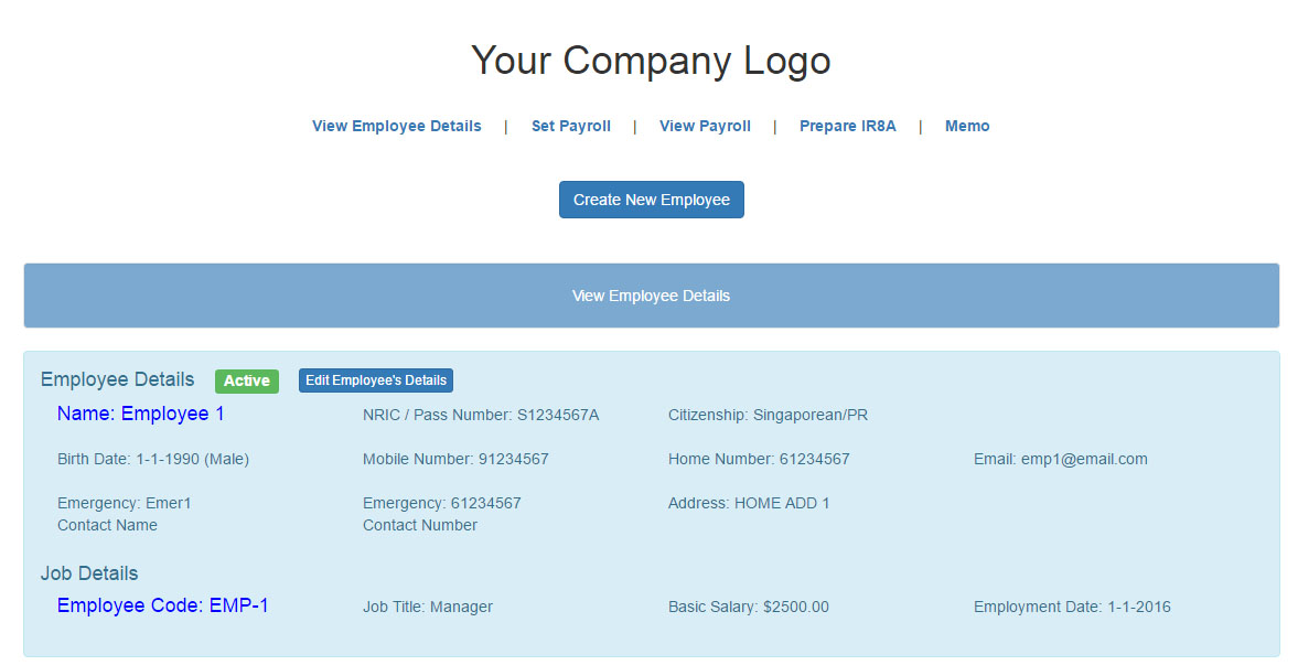 View Employee Details